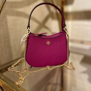Tory Burch Emerson Chain MINI Nano Bag, Prickly Pear, Style 153347,Retail $198